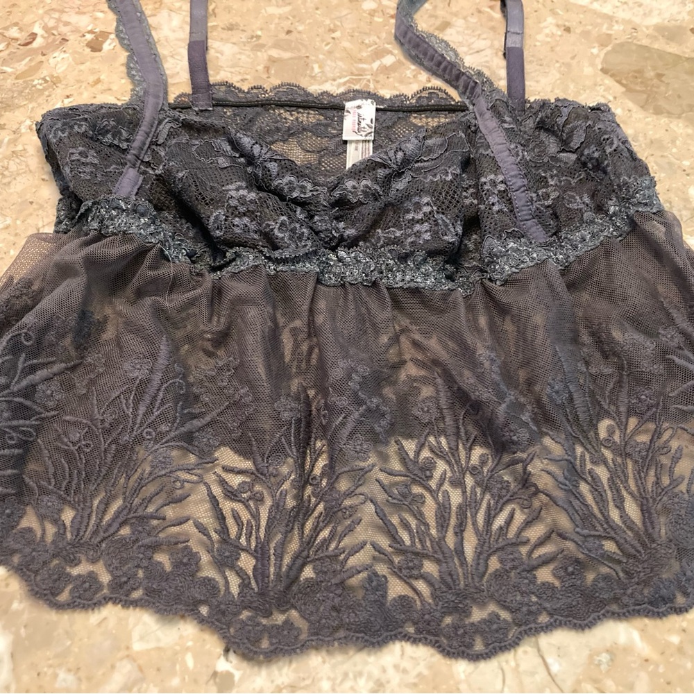 Free People Boho Cropped Lace Camisole